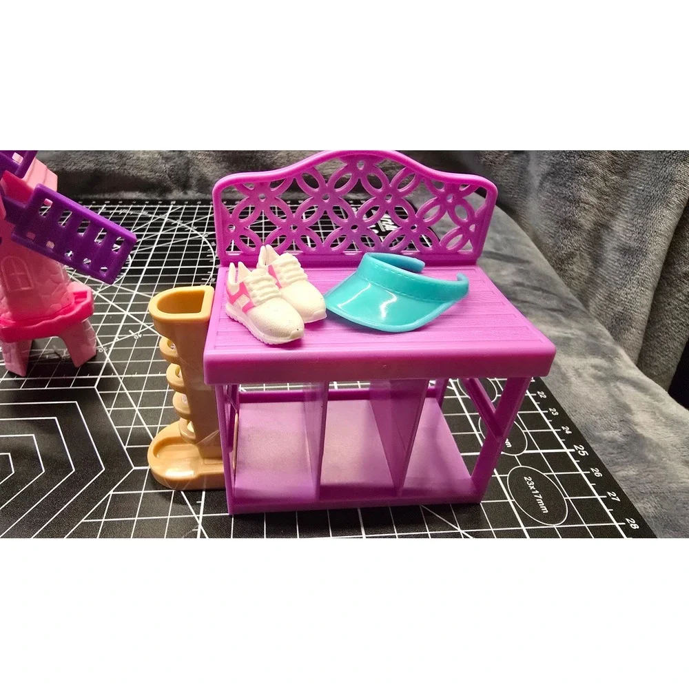 Barbie Mini Golf Playset replacements Lot Windmill Golf Bag Clubs Flamingo Shoes